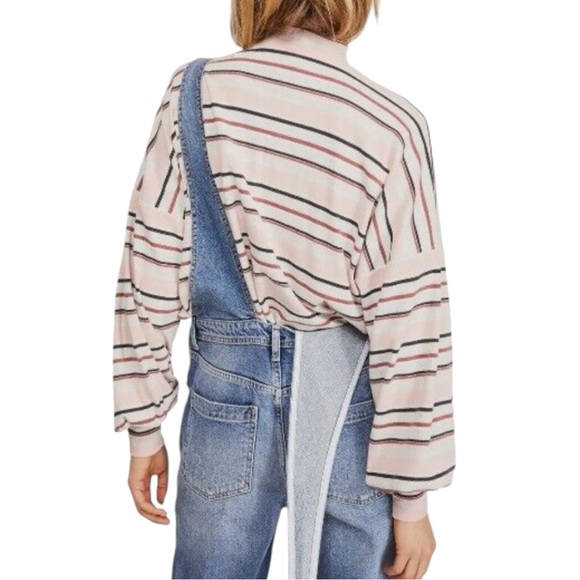 Free People Steph Tee in Heather Pastel Combo Stripe size Extra Small XS NWT - Picture 2 of 13